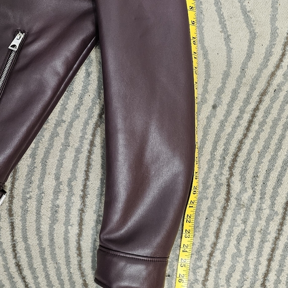 New,Guess Men Red Faux-Leather Faux-Shearling Asymetrical Motorcycle Jacket Sz-S - Picture 13 of 14